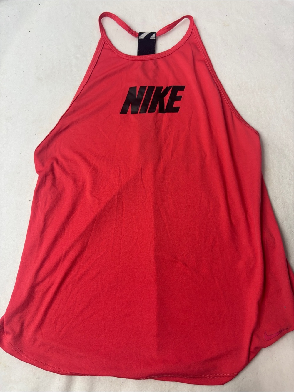 Nike Women's Bright Red Racerback Tank with Black Logo